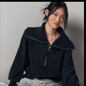 Varley Black Half-Zip Sweater